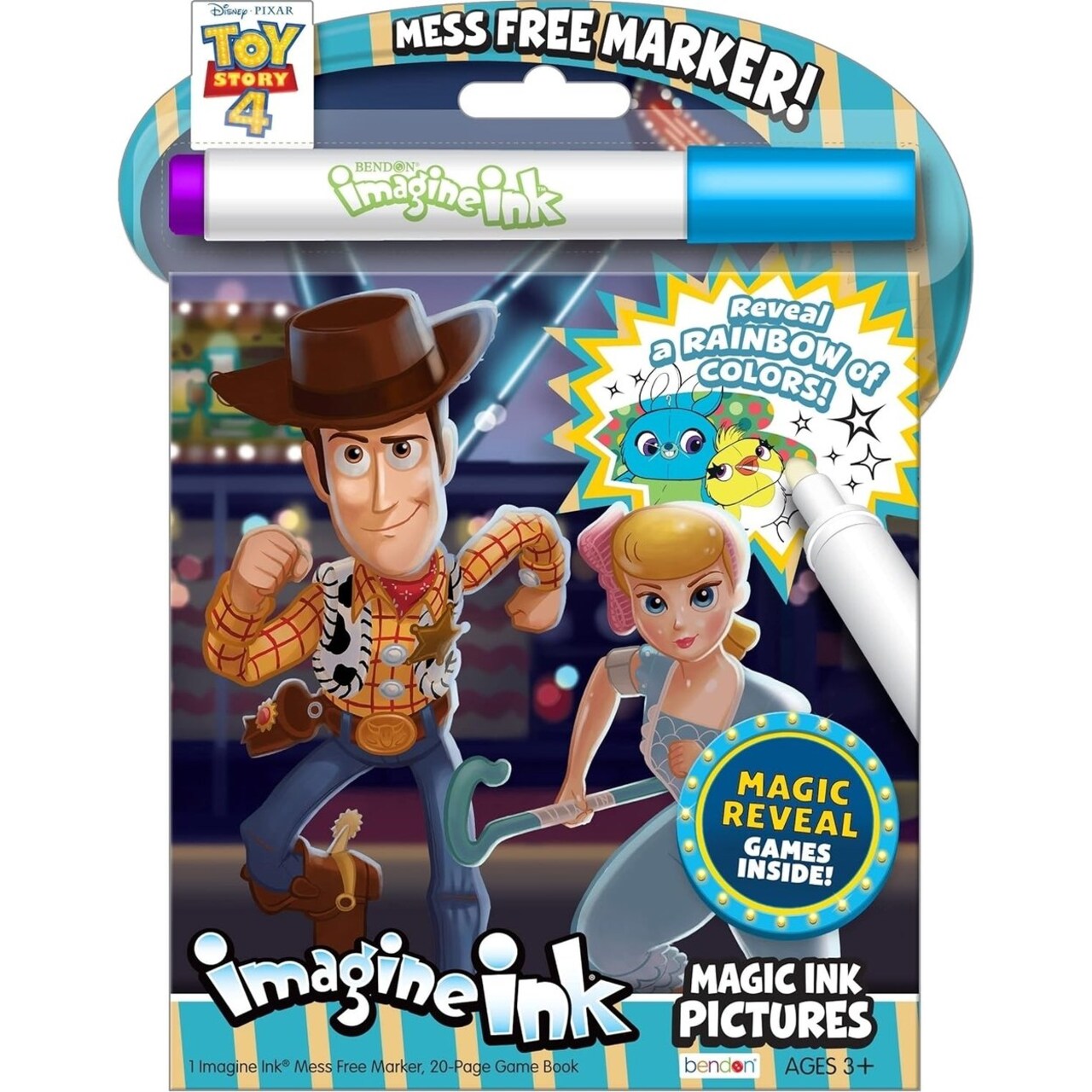 Toy Story 4 Imagine Ink Mess Free Coloring Game Book With 20 Pages And Marker
